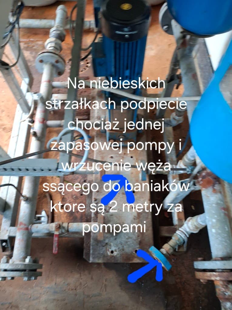 Podłączenie dodatkowej pompy Miejsce podłączenia dodatkowej pompy z zaznaczeniem przewodów ssących