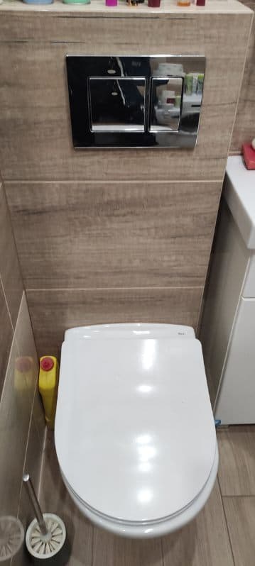 Toaleta z podwójnym przyciskiem Toaleta z przyciskiem podwójnego spuszczania po naprawie