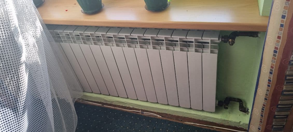 Kaloryfer po naprawie Cały widok kaloryfera po zakończonej wymianie