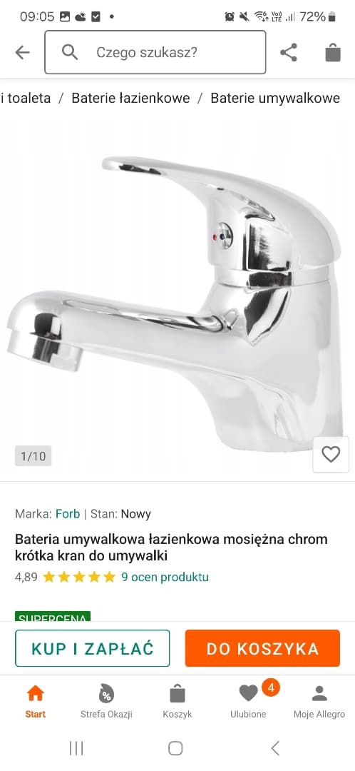 Bateria umywalkowa Forb Chromowana bateria umywalkowa mosiężna marki Forb