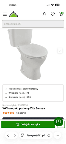 Produkt WC Zita Sensea Opis produktu WC kompaktowego Zita Sensea ze strony sklepu internetowego Leroy Merlin